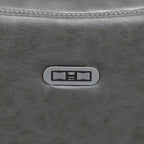 Canapé 3 places inclinable électrique en cuir pleine fleur marron caramel/gris ardoise avec port USB et appuie-tête électrique