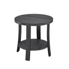 Table d'appoint ronde en bois, blanc/charbon, avec pieds incurvés larges – Unique