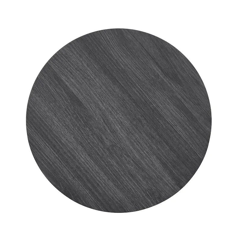 Table d'appoint ronde en bois, blanc/charbon, avec pieds incurvés larges – Unique
