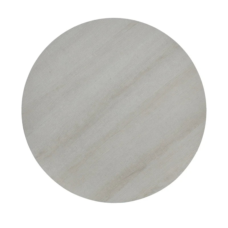 Table d'appoint ronde en bois, blanc/charbon, avec pieds incurvés larges – Unique