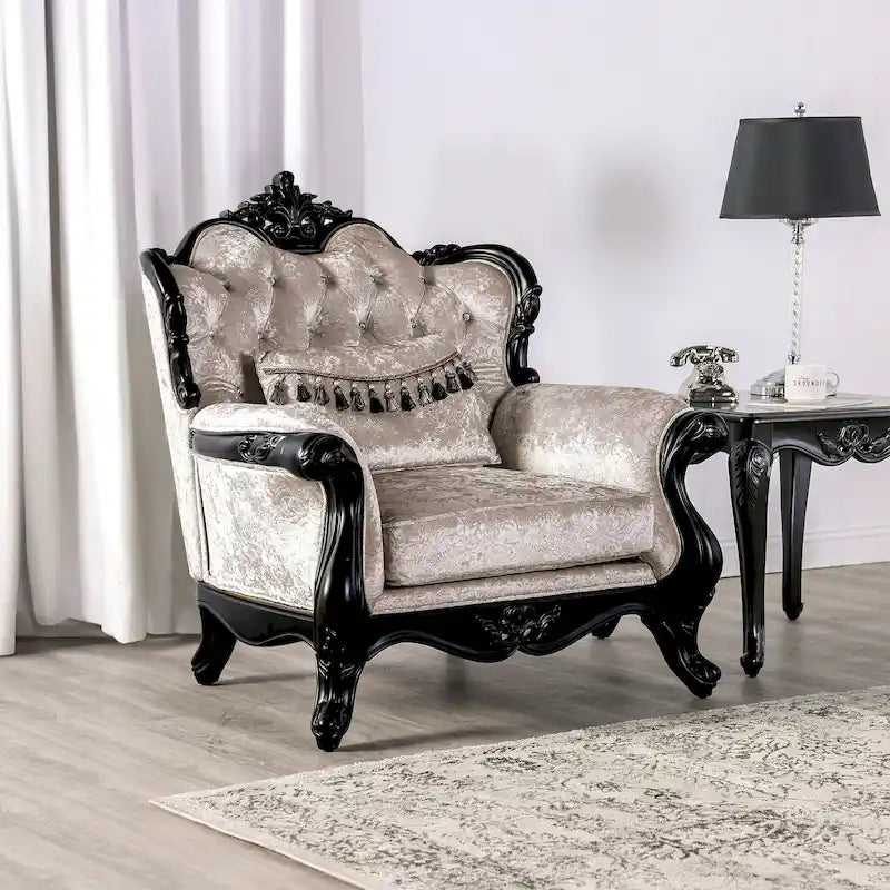 Fauteuil d'appoint traditionnel à oreilles avec dossier capitonné – Une place