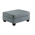 Pouf de cocktail rectangulaire en tissu façon lin gris/noir – Simple