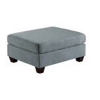Pouf de cocktail rectangulaire en tissu façon lin gris/noir – Simple