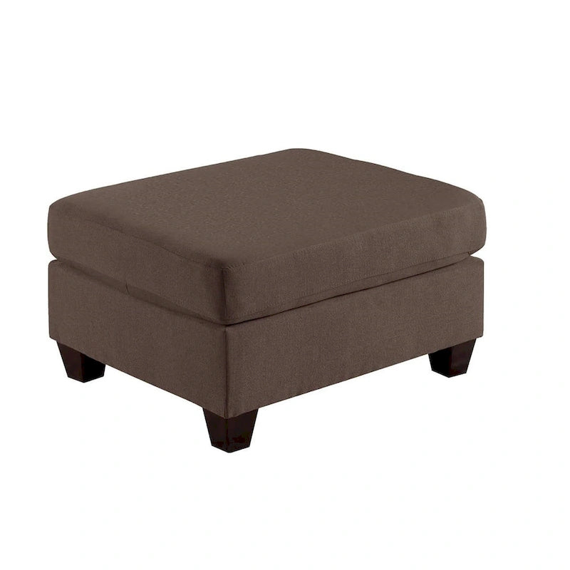 Pouf de cocktail rectangulaire en tissu façon lin gris/noir – Simple
