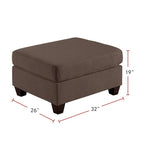 Pouf de cocktail rectangulaire en tissu façon lin gris/noir – Simple