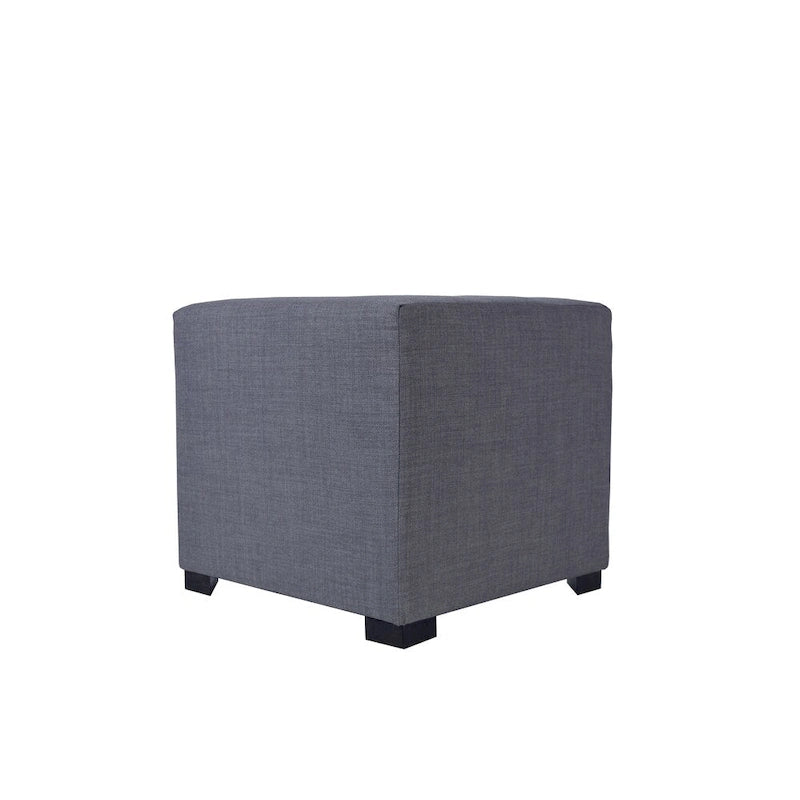 Pouf carré en coton capitonné Beige / Vert / Gris / Gris foncé – Unité
