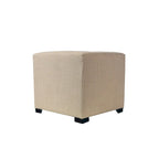 Pouf carré en coton capitonné Beige / Vert / Gris / Gris foncé – Unité