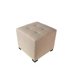 Pouf carré en coton capitonné Beige / Vert / Gris / Gris foncé – Unité