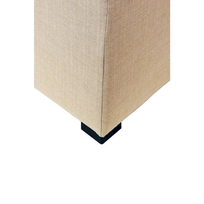 Pouf carré en coton capitonné Beige / Vert / Gris / Gris foncé – Unité