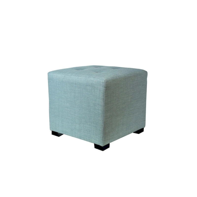 Pouf carré en coton capitonné Beige / Vert / Gris / Gris foncé – Unité