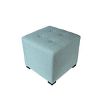 Pouf carré en coton capitonné Beige / Vert / Gris / Gris foncé – Unité
