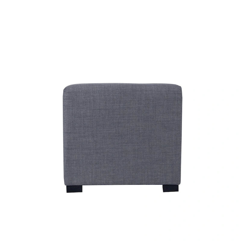 Pouf carré en coton capitonné Beige / Vert / Gris / Gris foncé – Unité