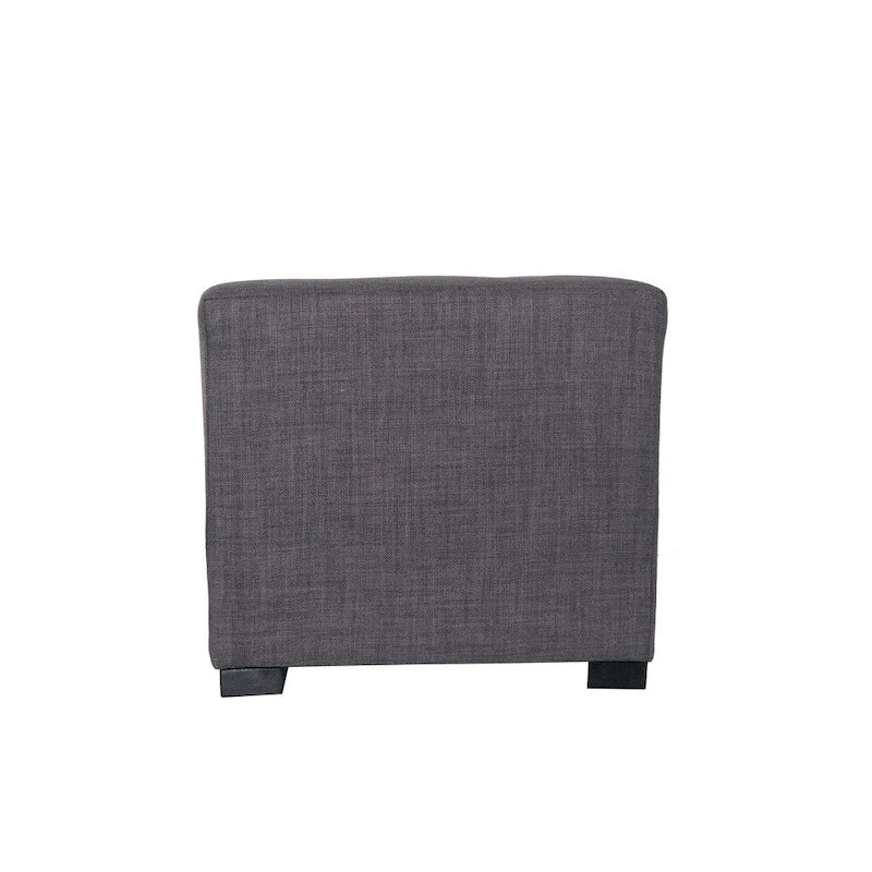 Pouf carré en coton capitonné Beige / Vert / Gris / Gris foncé – Unité