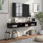 Meuble TV mural 60" avec 2 étagères ouvertes – Chêne vieilli / Cappuccino / Gris patiné / Noir