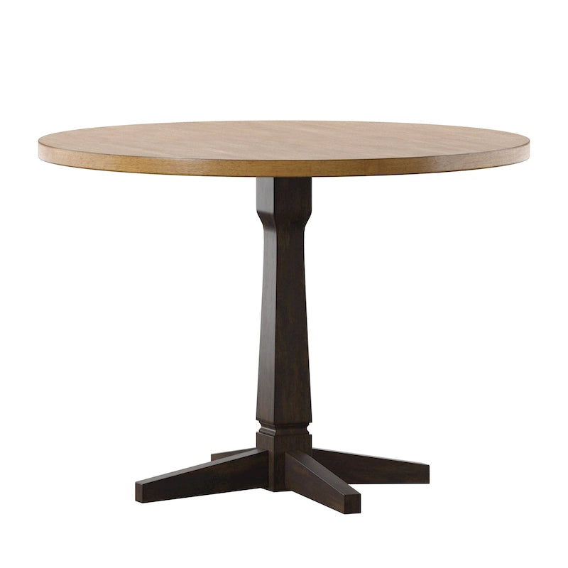 Table à manger ronde à piédestal bicolore antique noir/baie/blanc/denim/gris/sauge/chêne – 4 places