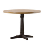 Table à manger ronde à piédestal bicolore antique noir/baie/blanc/denim/gris/sauge/chêne – 4 places