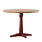 Table à manger ronde à piédestal bicolore antique noir/baie/blanc/denim/gris/sauge/chêne – 4 places