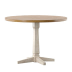 Table à manger ronde à piédestal bicolore antique noir/baie/blanc/denim/gris/sauge/chêne – 4 places