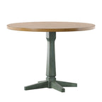Table à manger ronde à piédestal bicolore antique noir/baie/blanc/denim/gris/sauge/chêne – 4 places