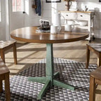 Table à manger ronde à piédestal bicolore antique noir/baie/blanc/denim/gris/sauge/chêne – 4 places