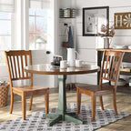 Table à manger ronde à piédestal bicolore antique noir/baie/blanc/denim/gris/sauge/chêne – 4 places