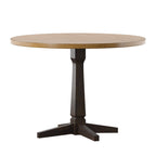 Table à manger ronde à piédestal bicolore antique noir/baie/blanc/denim/gris/sauge/chêne – 4 places