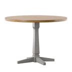 Table à manger ronde à piédestal bicolore antique noir/baie/blanc/denim/gris/sauge/chêne – 4 places