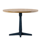 Table à manger ronde à piédestal bicolore antique noir/baie/blanc/denim/gris/sauge/chêne – 4 places