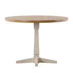 Table à manger ronde à piédestal bicolore antique noir/baie/blanc/denim/gris/sauge/chêne – 4 places