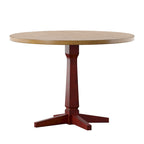 Table à manger ronde à piédestal bicolore antique noir/baie/blanc/denim/gris/sauge/chêne – 4 places