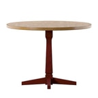 Table à manger ronde à piédestal bicolore antique noir/baie/blanc/denim/gris/sauge/chêne – 4 places