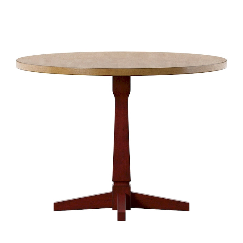 Table à manger ronde à piédestal bicolore antique noir/baie/blanc/denim/gris/sauge/chêne – 4 places