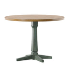 Table à manger ronde à piédestal bicolore antique noir/baie/blanc/denim/gris/sauge/chêne – 4 places