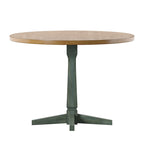 Table à manger ronde à piédestal bicolore antique noir/baie/blanc/denim/gris/sauge/chêne – 4 places