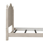 Tête de lit à baldaquin king en pin blanc antique et châtaigne avec montants tournés et finition brossée – Simple
