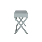 Bureau d'écriture monoposte en MDF et pin X-Frame, coloris turquoise/marine/gris, avec 2 tiroirs