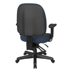 Chaise de bureau ergonomique noire à dossier mi-haut avec support lombaire, accoudoirs réglables, dossier à cliquet et certifiée Greenguard – Unique