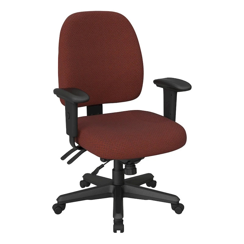 Chaise de bureau ergonomique noire à dossier mi-haut avec support lombaire, accoudoirs réglables, dossier à cliquet et certifiée Greenguard – Unique