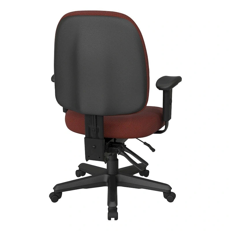 Chaise de bureau ergonomique noire à dossier mi-haut avec support lombaire, accoudoirs réglables, dossier à cliquet et certifiée Greenguard – Unique