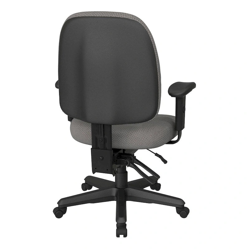 Chaise de bureau ergonomique noire à dossier mi-haut avec support lombaire, accoudoirs réglables, dossier à cliquet et certifiée Greenguard – Unique