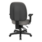 Chaise de bureau ergonomique noire à dossier mi-haut avec support lombaire, accoudoirs réglables, dossier à cliquet et certifiée Greenguard – Unique