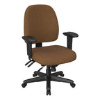 Chaise de bureau ergonomique noire à dossier mi-haut avec support lombaire, accoudoirs réglables, dossier à cliquet et certifiée Greenguard – Unique