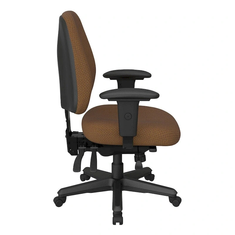 Chaise de bureau ergonomique noire à dossier mi-haut avec support lombaire, accoudoirs réglables, dossier à cliquet et certifiée Greenguard – Unique