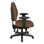 Chaise de bureau ergonomique noire à dossier mi-haut avec support lombaire, accoudoirs réglables, dossier à cliquet et certifiée Greenguard – Unique