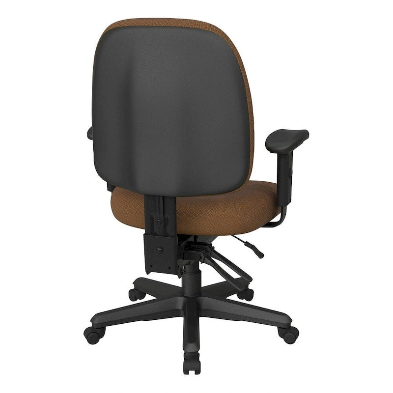 Chaise de bureau ergonomique noire à dossier mi-haut avec support lombaire, accoudoirs réglables, dossier à cliquet et certifiée Greenguard – Unique