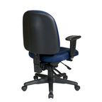 Chaise de bureau ergonomique noire à dossier mi-haut avec support lombaire, accoudoirs réglables, dossier à cliquet et certifiée Greenguard – Unique