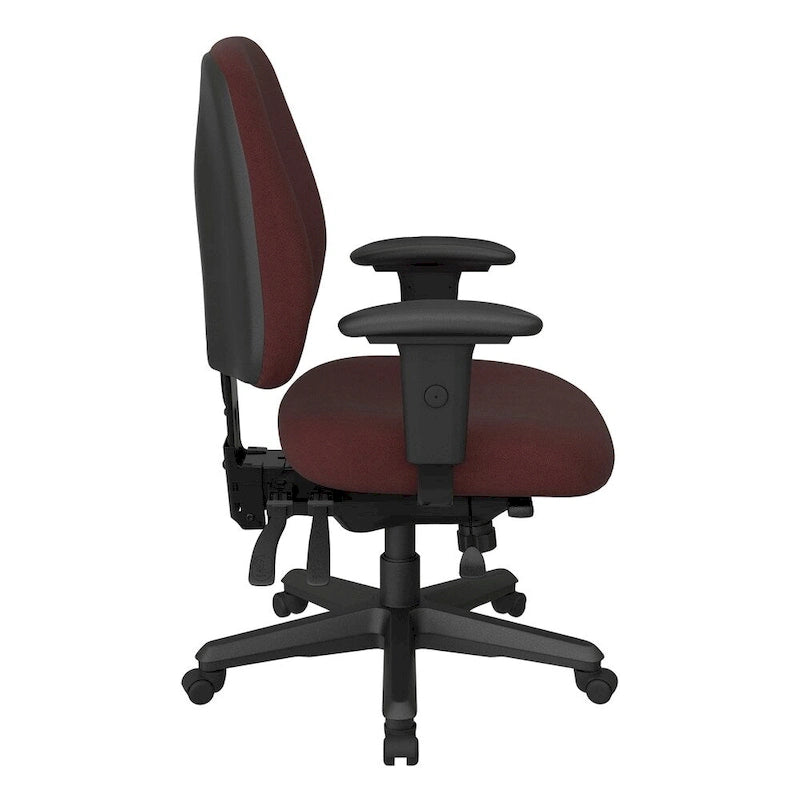 Chaise de bureau ergonomique noire à dossier mi-haut avec support lombaire, accoudoirs réglables, dossier à cliquet et certifiée Greenguard – Unique