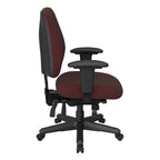 Chaise de bureau ergonomique noire à dossier mi-haut avec support lombaire, accoudoirs réglables, dossier à cliquet et certifiée Greenguard – Unique