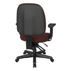 Chaise de bureau ergonomique noire à dossier mi-haut avec support lombaire, accoudoirs réglables, dossier à cliquet et certifiée Greenguard – Unique