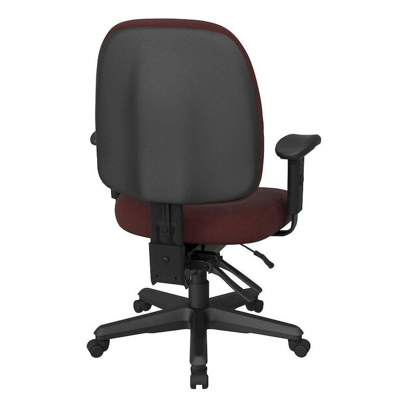 Chaise de bureau ergonomique noire à dossier mi-haut avec support lombaire, accoudoirs réglables, dossier à cliquet et certifiée Greenguard – Unique